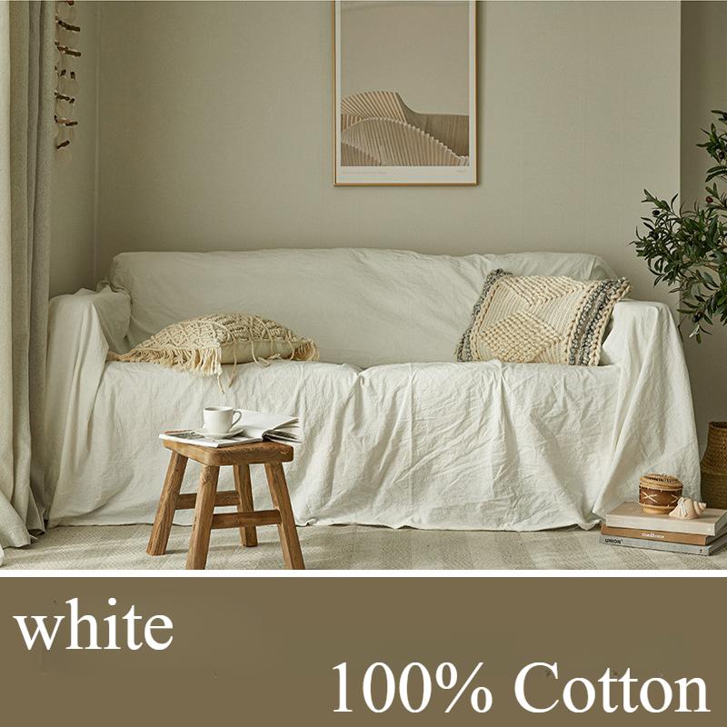 

Чохол для дивана зі 100% бавовни Nordic Couch Cover Four Seasons Універсальний захист для меблів Чохол для дивана для домашнього декору спальні 1 шт. 180x230cm білий