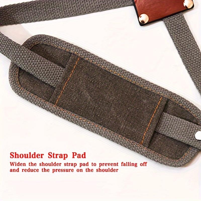 Durable Cotton Canvas Apron w/ Pockets for Woodworking, Electrician, Gardening. Adjustable Leather Straps & Metal Buckles.