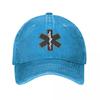 Vintage EMS Star Of Life Baseball Cap Men Women Distressed Cotton Snapback Hat Outdoor Activities Adjustable Fit Caps Hat