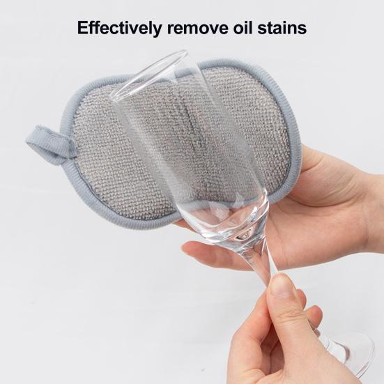 Yousheng 5Pcs Cleaning Rags with Hanging Hole Design Double-Sided Silver Wire Water-Washed Reusable Household Cleaning Rags