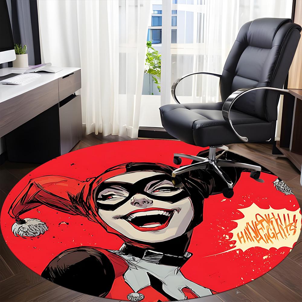 1pc Harley Quinn Joker Office Round Area Rug, Under Office Chairs Bedroom Living Room Home Decor, Room Deco, Available in Various Sizes
