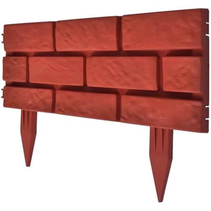 Clôture de Jardin - VIDAXL - 11x Séparateur de Gazon - Polypropylène - 45 cm - Rouge