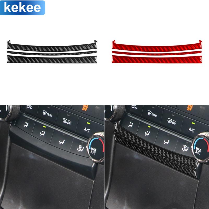For Toyota Camry 2015 2016 2017 Dashboard AC Control Panel Trim Strip Cover Real Carbon Fiber Stickers Car Interior Accessories