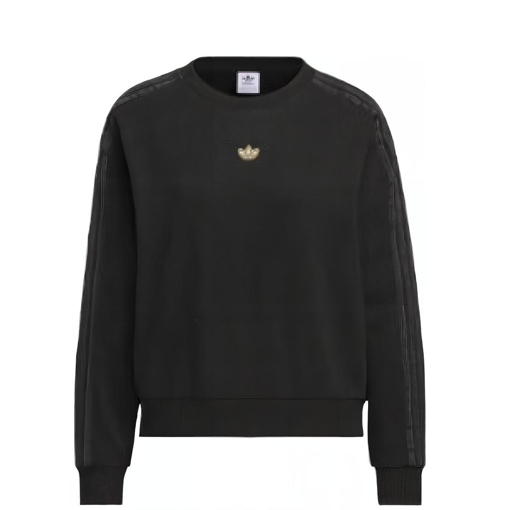 Adidas Originals Street Roaming Series Sports Crew Neck Long Sleeve Sweatshirt Women Sweatshirt Black KB1924