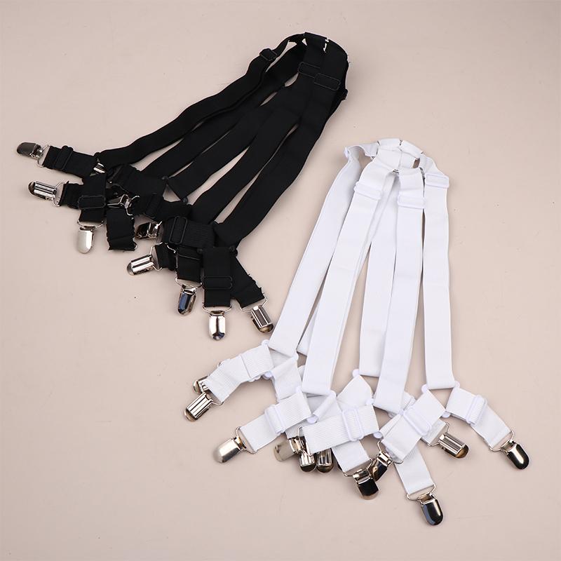 1/2/3Pcs Adjustable Elastic Bed Sheet Holder Mattress Clip Fasteners Cover Blankets Non-Slip Fixing Strap Grippers Black/White