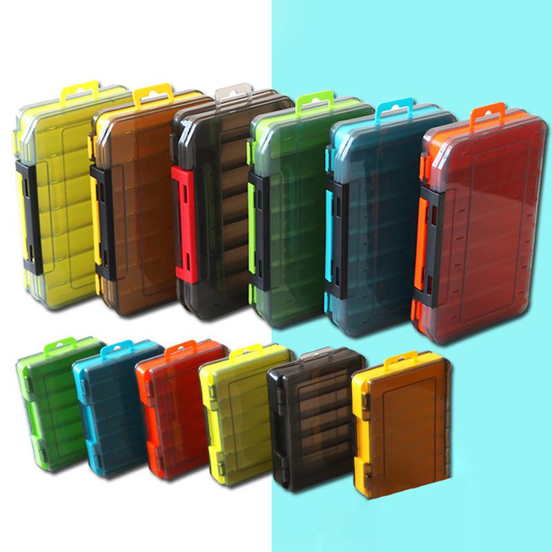 DFZHiuat Organisateur de leurres de pêche à double face en plastique, boîte de rangement transparente pour matériel de pêche, étui pour leurres, boîte de rangement pour hameçons et petits accessoires