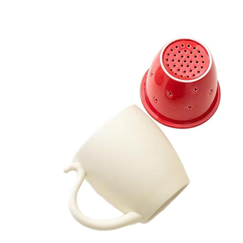 Cat Ceramic Tea Separation Tea Cup With Lid Filter Water Cup Office Coffee Cup Cute Creative Souvenir