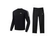 Li Ning Comfortable Striped Long Sleeve Crew Neck Top And Loose Fit Long Pants Casual Sports Set Unisex Sets YYKU143-1+-AWDU915-1