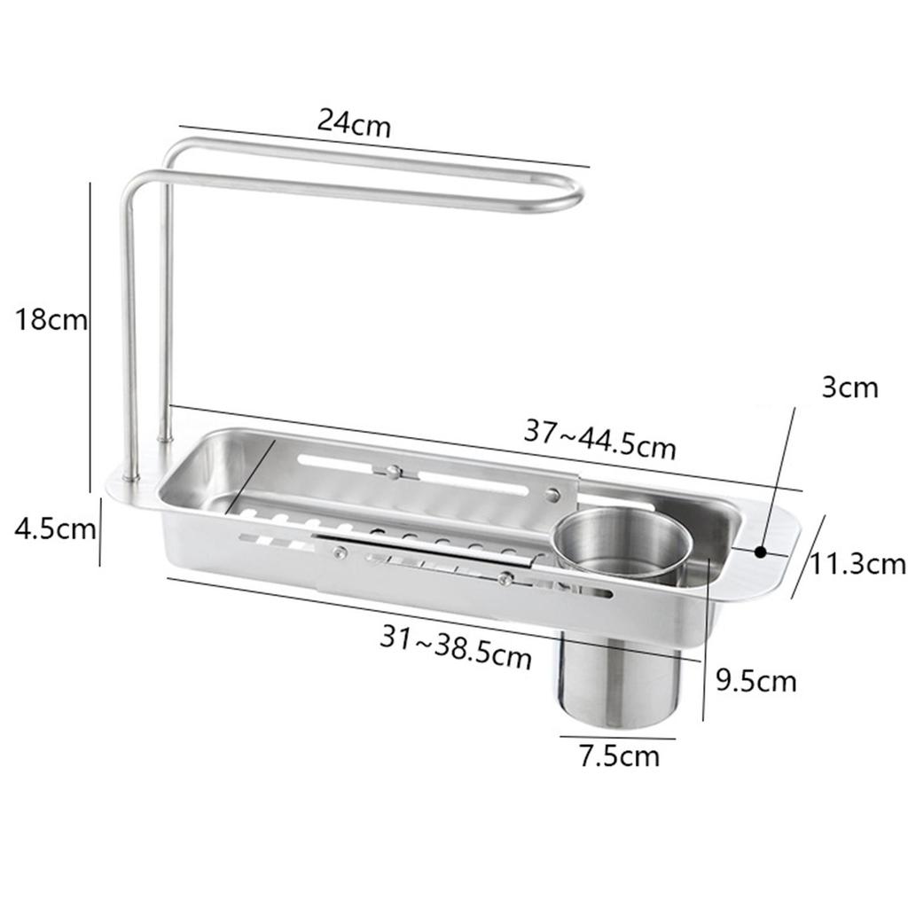 Sink Drain Rack Stainless Steel Storage Organizer Drain Basket Multifunctional Sponge Organizer Storage Shelf Kitchen Gadgets