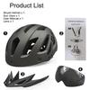 PJT Nowa Ładowalna przez USB Tylna Lampka LED Kask Rowerowy Daszek Okulary Przeciwsłoneczne Męskie Kask Rowerowy Okulary Przeciwsłoneczne Kask Rowerowy Drogowy MTB