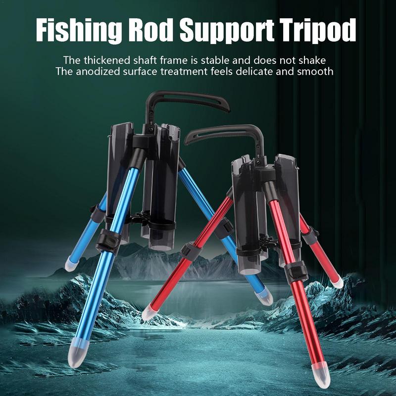 Tripod Fishing Rod Holders Portable Luya Fishing Pole Support Aluminum Alloy 3 Fishing Rods Rack Organizer For Fishing Accessory