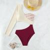 Women One Piece Sexy Backless Hollow Out Patchwork Bikini Sets Swimsuits