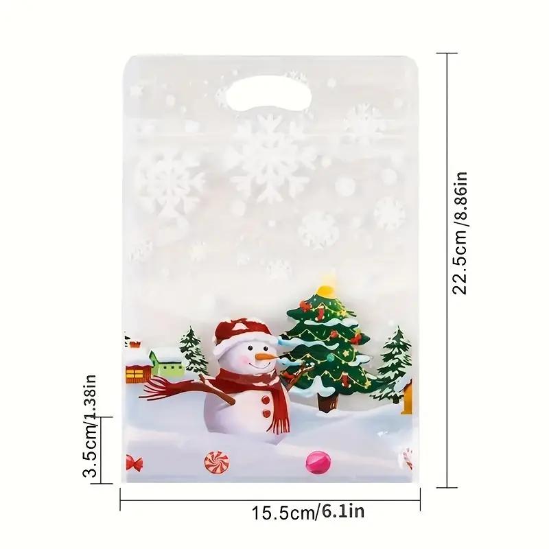100PACK Christmas Treat Bags Self Adhesive Cookie Bags  Snowman Snowflake Gift Bags for Christmas Party Favorsew Year, Thanksgiving & More