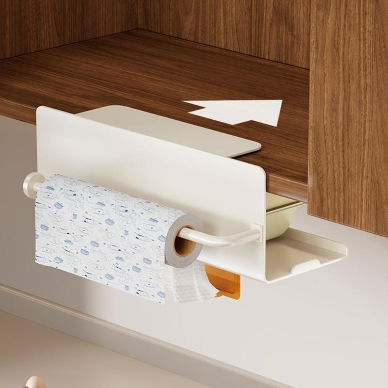 Rustproof Carbon Steel Kitchen Towel Rack With Strong Adhesive Backing Wall Mount Space Saving