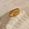 Europäisch-Amerikanische Mode 18K Gold Plated Edelstahl Ovaler Stern Zirkon Ring