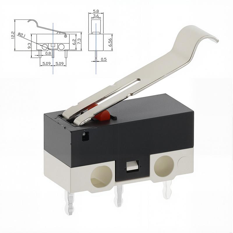 20PCS Mini Micro Limit Switch C NO NC 3 Pins PCB Terminals SPDT 1A 125V Roller Arc Lever Snap Action Push Micro Mouse Switches