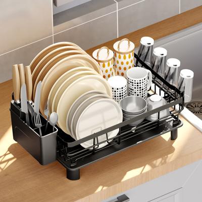 Kitchen Organizer Dish Drying Storage Rack Sink Counter Organizer Shelf  with Drainboard Over Sink Plate Drainer Space-saving
