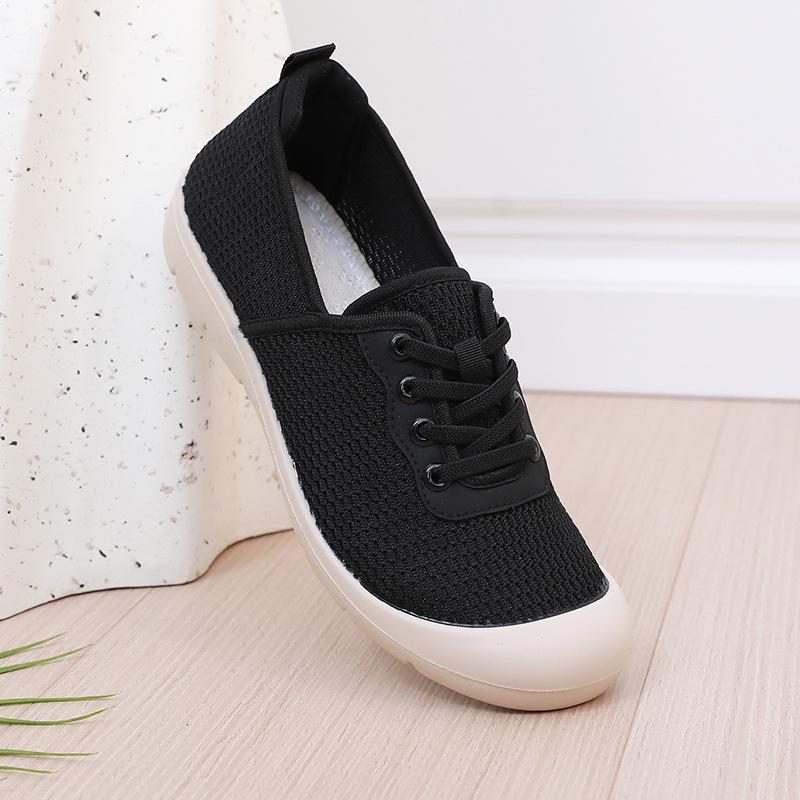 Shoes women's spring and autumn new soft-soled one-pedal lazy breathable mesh single shoes non-slip walking women's shoes shos