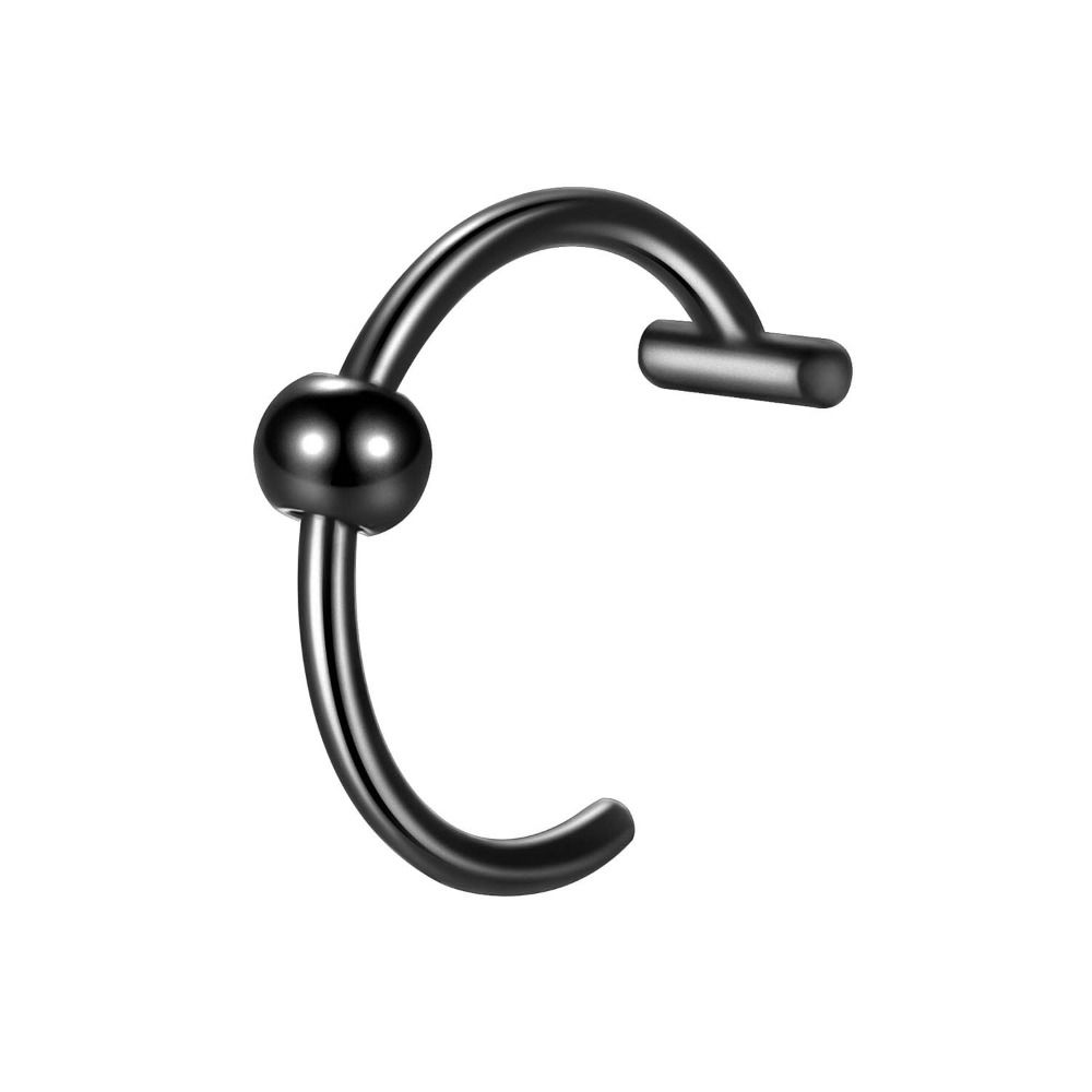 1PC Cool Stainless Steel Fake Nose Ring Non-Pierced Hip Hop C Clip Lip Ring Fake Nose Piercing