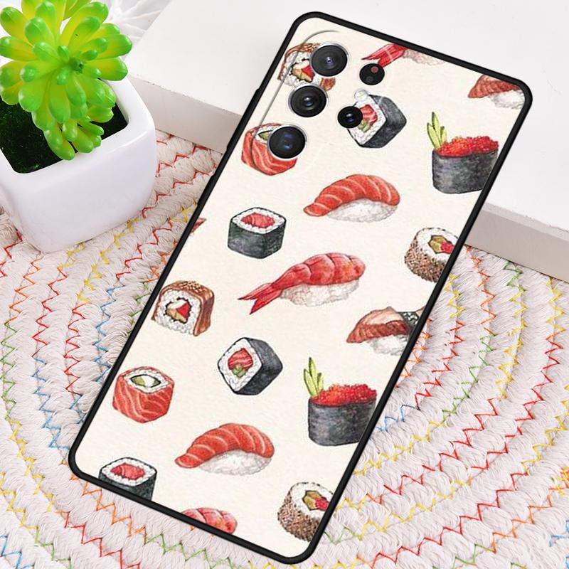Sushi Food TPU Phone Case For Samsung Galaxy Note 10 Pro S26 S25 S24 S23 S22 Ultra Plus S21 FE S20 Shockproof Cover