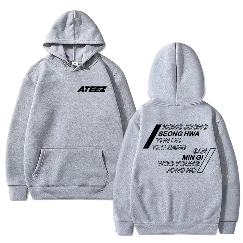 

2025 Korea kpop Ateez New Tour Double Sided print Hoodie Autumn Winter Men women Trend Fleece Sweatshirt Unisex Casual pullover L