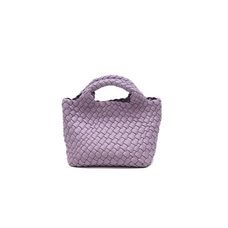 Yi Jinyuan Niche Design Portable Vegetable Basket Woven Bag Women 2022 All-matching Mother Single-shoulder Cross-body 17x9x12cm фиолетовый