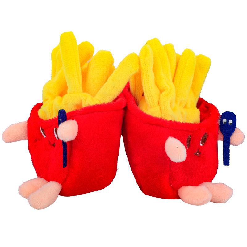 Creative French Fries Plush Toy Keychain with Detachable Claw - Cute Couple Bag Charm