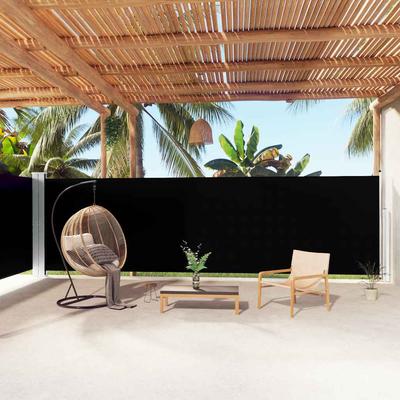 Vidaxl Retractable Side Awning for Terrace, Black, 180 X 1000 Cm