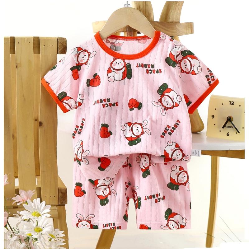 2pcs/set Cotton Children Sets Kids Clothes Boys Girls T-shirt Shorts  Summer Short Sleeve Baby Clothing Toddler