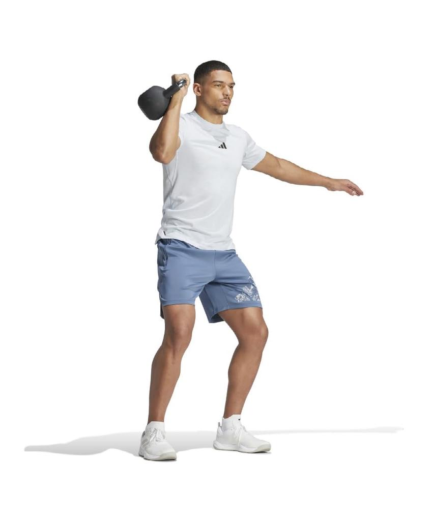 Adidas JRZ44 Short Sleeve Hello Size Men's T-Shirt, Blue/Black (IT2128), J/M