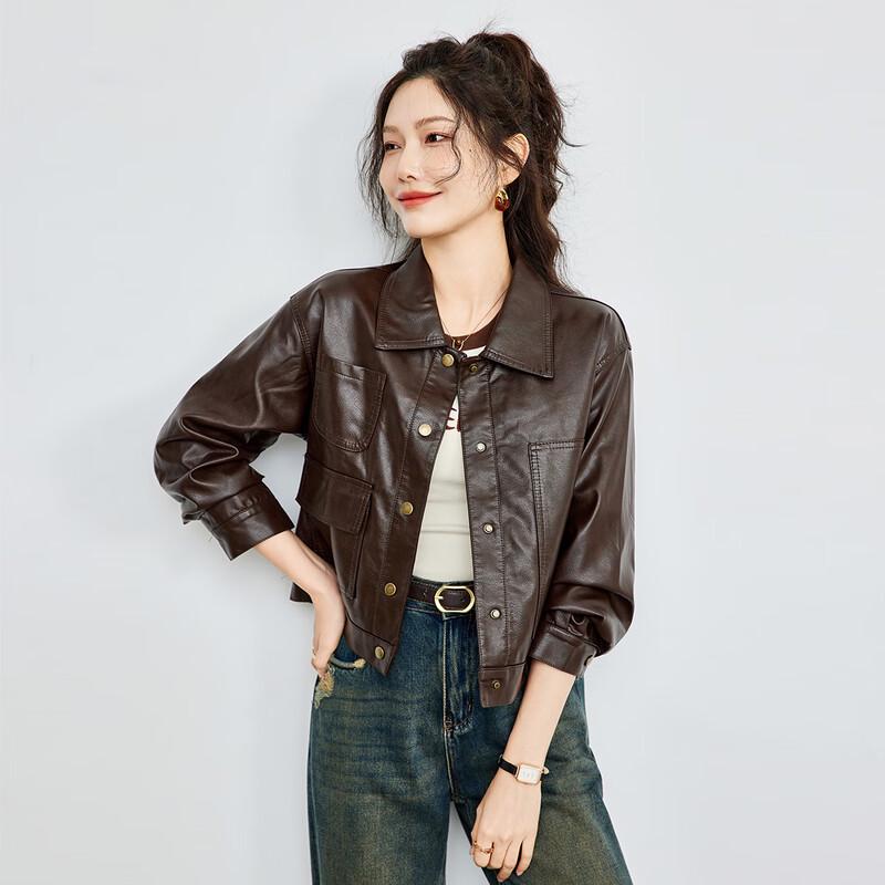 

Женская байкерская куртка из искусственной кожи TERRE BLEUE XL