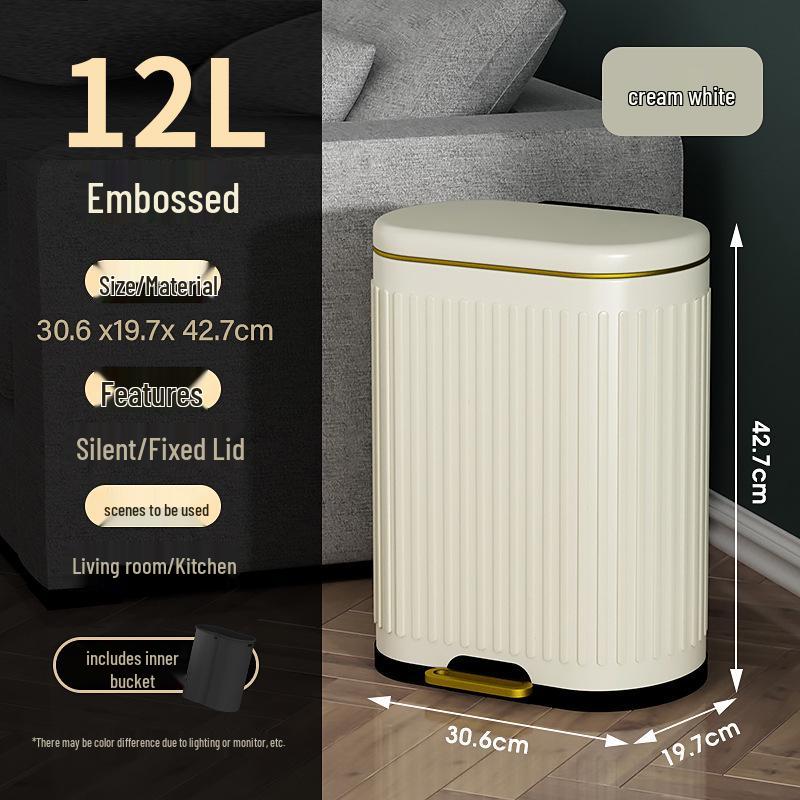 Stainless Steel Soft-Close Foot-Operated Trash Can for Kitchen, Living Room, and Bathroom