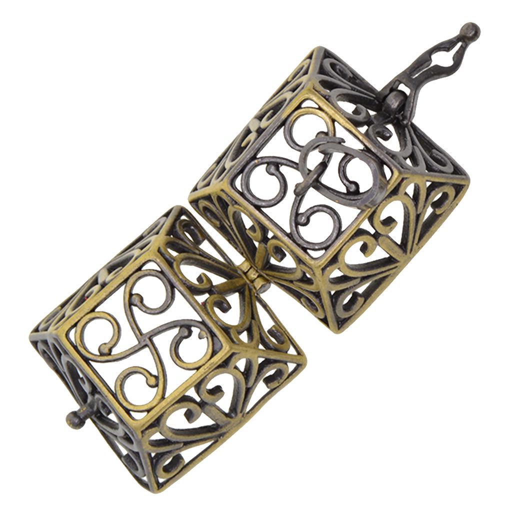 Hollow Magic Box Pendant DIY Necklace Accessories Copper Charms for Decor