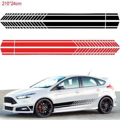 210CM PVC 2 barvy Stripe Personality Car Racing Nálepka na bok těla v pase