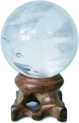 Polar Jade Natural Stone Power Stone Clear Quartz Round Ball Good Luck Fortune Telling Healing Protection Crystal Sphere with the Power To Heal the