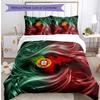 Set Biancheria da Letto Stampata Calcio Portogallo 3 Pezzi Set Copriletto Traspirante Accogliente come Regalo per la Casa Nuova o per le Feste