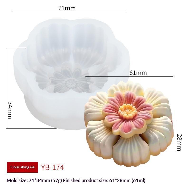 3D Flower Shape Flower Silicone Molds Ice Pastry Baking Tool Jelly Candy Moulds Reusable Chocolate Silicone Soap Mold Kitchen