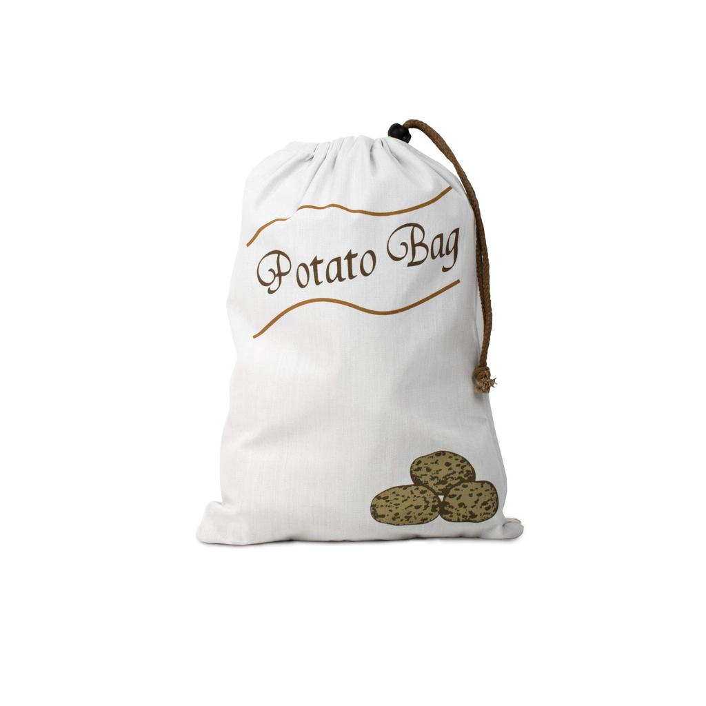 HIC Kitchen Reusable Potato and Onion Saver Bag Set with Set of 2 Drawstring,