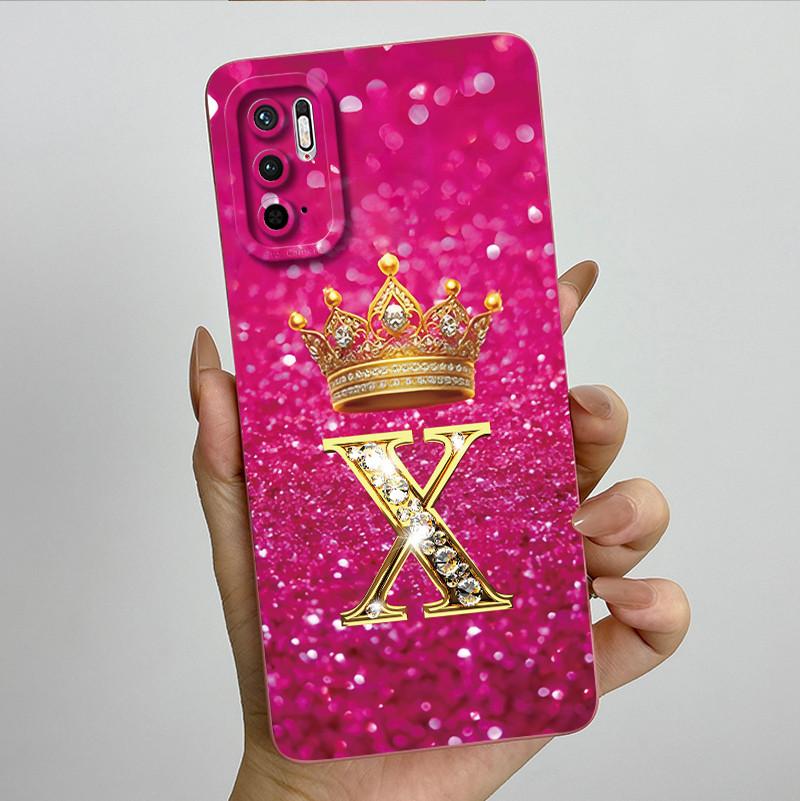 For Redmi Note 10 5G Note 10T 5G Fashion Initial Letter Couple Phone Case Redmi Note10 5G 10T Soft Silicone TPU Protective Case