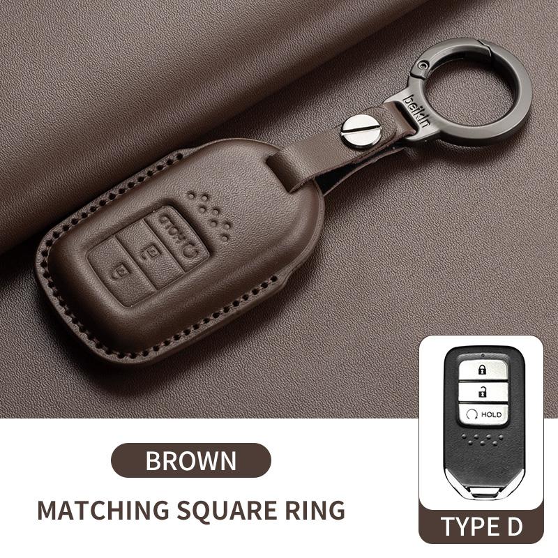 Leather Car Remote Key Case Cover for Honda Civic 11th 2022 for Honda Civic Accord HR-V CR-V CRV 2022 2023 Protector Holder Fob