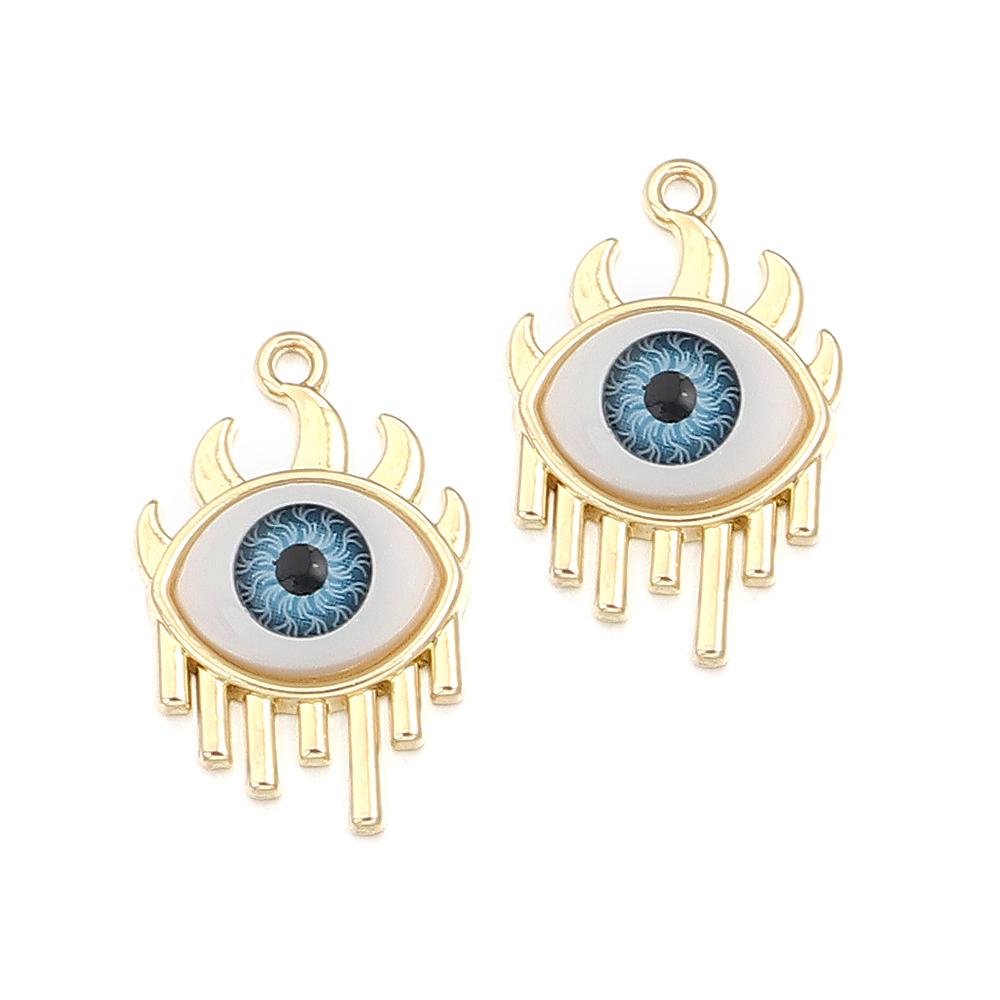 5 Stück/Los Legierung Böser Blick Anhänger Herz Stern Mond Auge Anhänger Für Schmuckherstellung DIY Halskettenanhänger Ohrringe Zubehör