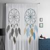 Traumfänger Handgezeichnete Federn Tüllvorhänge für Wohnzimmer Küche Fenster Vorhänge Heimdeko Transparenter Vorhang für Kinderzimmer