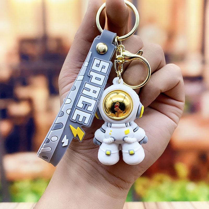 Cartoon Colorful Astronaut Keychain Pendant Ins Couple Car Schoolbag Pendant Doll Silicone Pendant