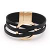 Stylish Multi-layer Women's Leather Bracelet with Magnetic Clasp - European & American Fashion