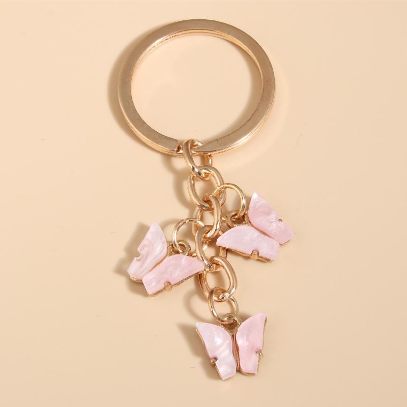 Cute Colorful Butterfly  Enamel Flying Animals Key Chains For Women Girls Accessorie Handmade Jewelry Bag Charm