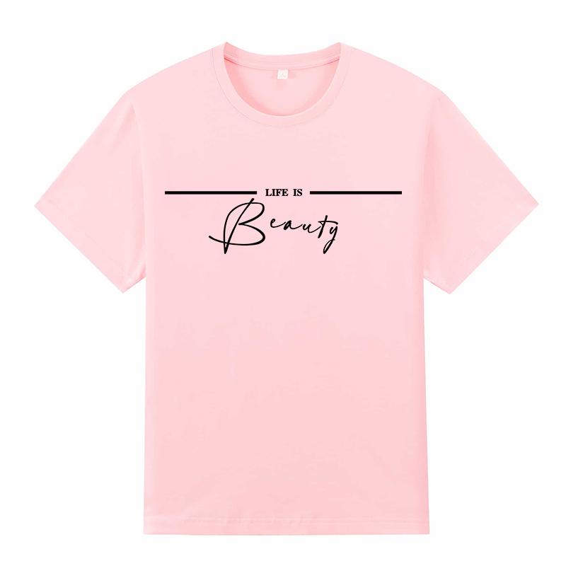 Módní potištěné ležérní dámské tričko s kulatým výstřihem, krátkým rukávem, bavlněná trička