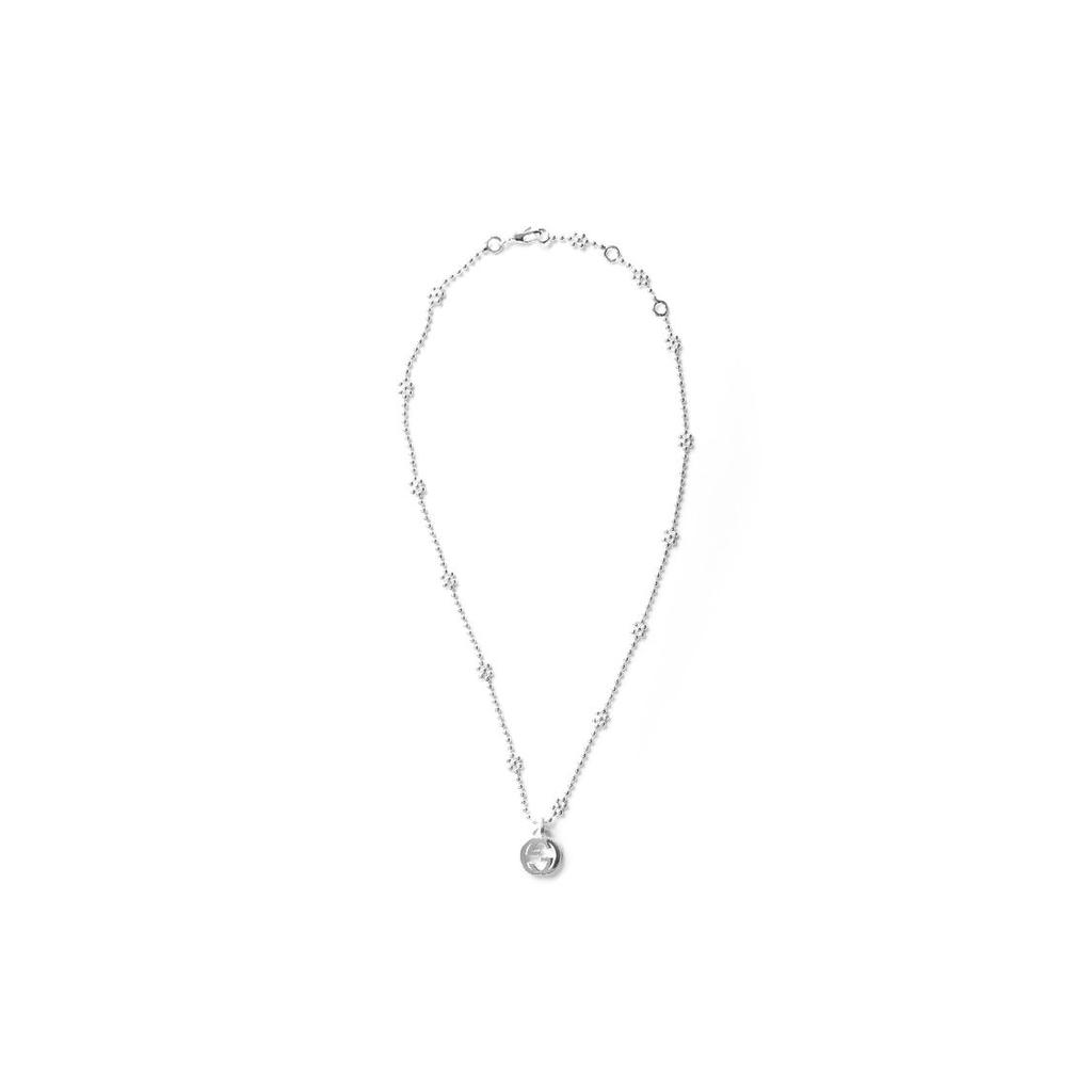 Gucci Interlocking Double G Pattern Shiny 925 Silver Necklace Women necklace 479221-J8400-8106
