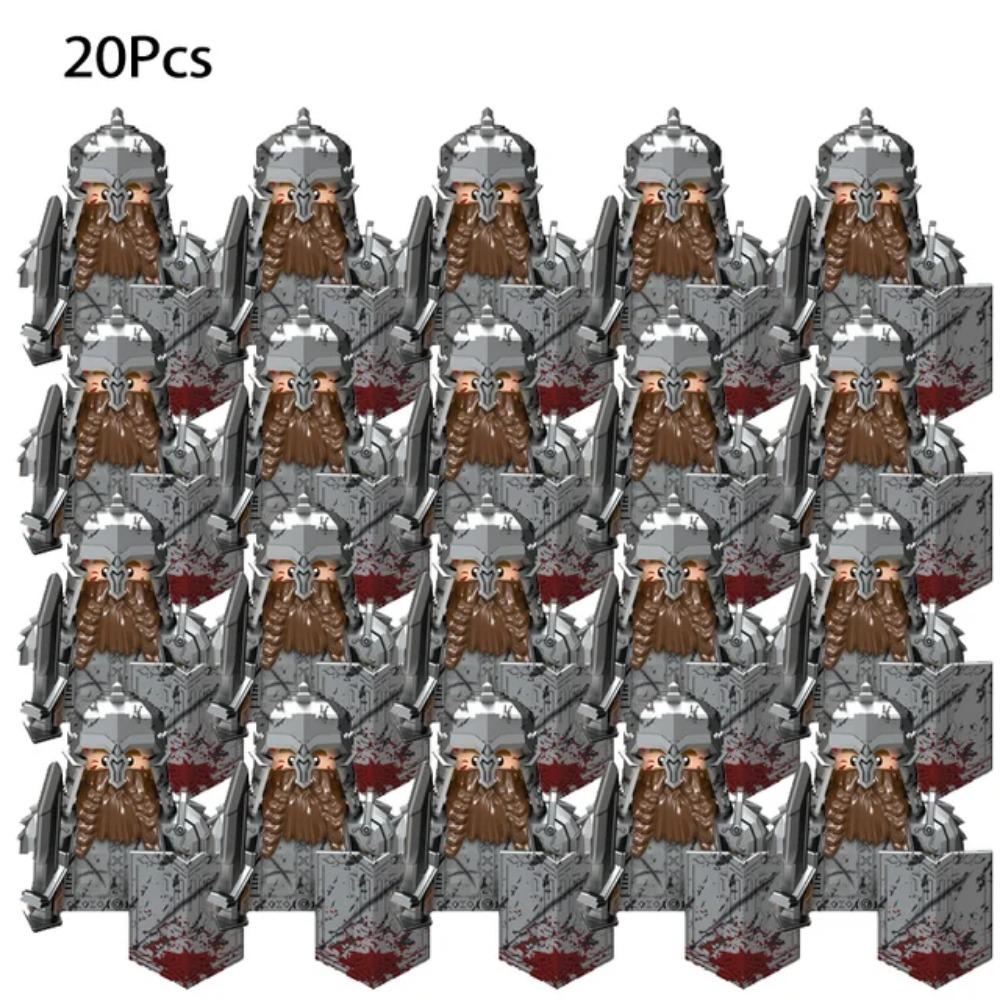 

12СМ 20шт Средневековый Военный Лорд Эльфийской Гвардии Армия Орки Гномы Воины Властелин Колец Дети Мини Сборные Фигурки из Строительных Блоков