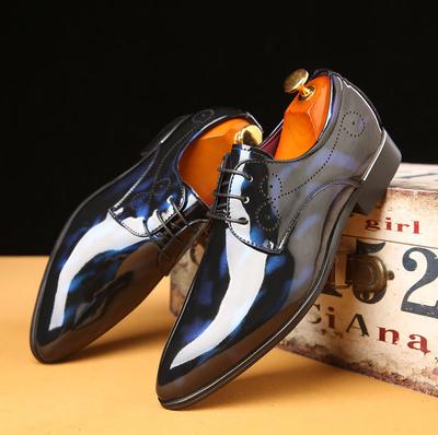 Office Men's Shoes Fashion Shiny Patent Leather Shoes Casual Luxury Business Wedding Shoes Men Oxford 38-48