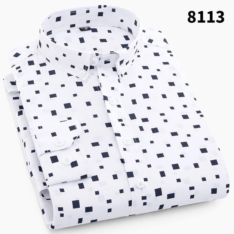 Men Dress Shirt Mens Business Casual Stripe Button Down Shirts Brand Clothing Slim Fit Long Sleeve Camisa Masculina M-5XL NS5561